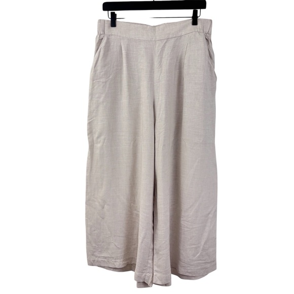 H&M Pants - H&M Cream Linen Blend Wide-Leg Pants